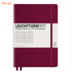 LEUCHTTURM1917 Caiet cu elastic A5, 125 file, matematica LEUCHTTURM1917 bordo