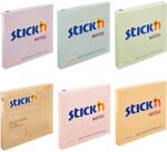 STICK'N Notes autoadeziv 76x76 mm, 100 file, color pastel STICK'N verde pastel