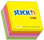 STICK'N Cub notite autoadezive 76x76 mm, 400 file neon, STICK'N 5 culori neon