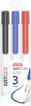 MORRIS Marker whiteboard reincarcabil cu mecanism MORRIS Just Click, MRW-106, 3 culori/set