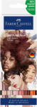 Faber-Castell Markere 2 capete, acuarela FABER-CASTELL Goldfaber Aqua Dual Portrait, 6 culori/cutie, FC164523