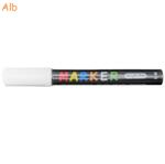 M&G Marker cu vopsea acrilica, varf rotund 2 mm, M-G alb