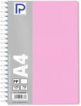 PAPERLAND Caiet cu spirala A4, 120 file, matematica, coperta plastic, PAPERLAND PP400 roz