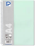 PAPERLAND Caiet cu spirala A4, 80 file, matematica, coperta plastic, PAPERLAND PP400 verde deschis