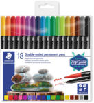 STAEDTLER Carioci permanente cu 2 capete 0.5mm/3mm, 18 culori/set STAEDTLER Twin-Tip