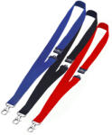 DURABLE Snur textil lat pentru ecuson, 2 cm, cu carabina si clema, DURABLE bleumarin