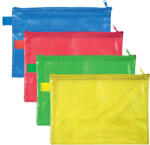 VELOFLEX Mapa din plastic A5, cu fermoar, VELOFLEX Mesh Color rosu