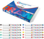S-COOL Marker varf pensula cu vopsea acrilica S-COOL SC3013, 12 culori/set