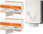 Celtex Servetele dispenser in V, 21.5x21 cm, 2 straturi, 200 buc/set, 30 seturi/bax, CELTEX Save Plus 7272S si dispenser CELTEX 92120
