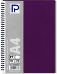 PAPERLAND Caiet cu spirala A4, 80 file, velin, coperta plastic, PAPERLAND PP400 mov inchis