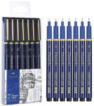 Deli Liner grafic varf 0.2-0.5 mm, DELI 909, 7 buc/set