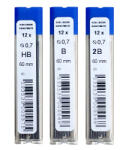 KOH-I-NOOR Mine creion mecanic 0, 7 mm, 12 buc/set, KOH-I-NOOR 4162 HB