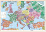  Harta de perete Europa coduri postale, laminata, 200x140 cm