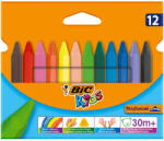 BIC Creioane cerate triunghiulare BIC Kids Plastidecor, 12 culori/set
