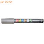 M&G Marker cu vopsea acrilica, varf rotund 2 mm, M-G gri inchis