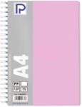 PAPERLAND Caiet cu spirala A4, 120 file, dictando, coperta plastic, PAPERLAND PP400 roz