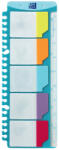 OXFORD Index autoadeziv plastic transparent, margine color, 52x37 mm, 5 culori+rigla, OXFORD