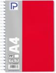 PAPERLAND Caiet cu spirala A4, 120 file, matematica, coperta plastic, PAPERLAND PP400 rosu