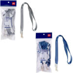 DELI Snur textil pentru ecuson 1 cm, capsa plastic, DELI 8352, 12 buc/set gri