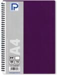 PAPERLAND Caiet cu spirala A4, 80 file, matematica, coperta plastic, PAPERLAND PP400 mov inchis