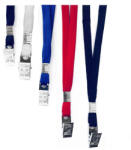 SARFF Snur textil pentru ecuson economic, cu clips, 100 buc/set, SARFF Eco albastru