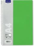 PAPERLAND Caiet cu spirala A4, 80 file, matematica, coperta plastic, PAPERLAND PP400 verde