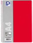 PAPERLAND Caiet cu spirala A4, 80 file, dictando, coperta plastic, PAPERLAND PP400 rosu