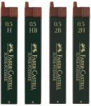Faber-Castell Mine creion mecanic hi-polymer 0, 5mm, 12 buc/set, FABER-CASTELL B