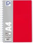 PAPERLAND Caiet cu spirala A4, 120 file, dictando, coperta plastic, PAPERLAND PP400 rosu