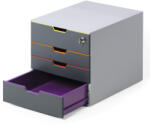 DURABLE Suport documente birou 4 sertare si inchidere cheie, DURABLE Varicolor Dulap arhivare