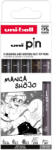 uni Liner varf 0.03-0.5 mm plus pensula, UNI Pin 200 Fine Line Manga Shojo, 5 buc/set