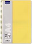PAPERLAND Caiet cu spirala A4, 80 file, matematica, coperta plastic, PAPERLAND PP400 galben