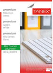 Tanex Etichete autocolante albe, colturi drepte, 100 coli/top, TANEX 8/A4 (105 x 74.25 mm)