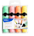 Deli Textmarker pastel DELI Macaron, 4 buc/set