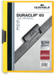 DURABLE Dosar plastic A4 cu clema pivotanta pentru 60 coli, DURABLE DuraClip galben