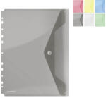 DONAU Mapa plastic A4, cu capsa, perforatii si clapeta in V, DONAU, 4 buc/set verde transparent