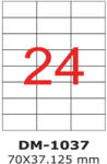 ACCENTA Etichete autocolante albe, colturi drepte, 100 coli/top, ACCENTA 24/A4 (70 x 37.12 mm)