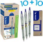 Pilot Set 10 pixuri cu mecanism, albastre, 1 mm, PILOT B2P EcoBall Begreen + 10 rezerve