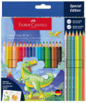 Faber-Castell Creioane colorate 18+6 culori/set, FABER-CASTELL Grip 2001 Dinozaur, FC201546