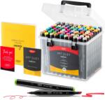 DACO Markere 2 capete 1 mm/7 mm, DACO Art Duet, 80 buc/set