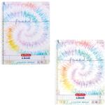 Herlitz Caiet cu spirala A4, 80 file, coperta carton, HERLITZ New Batik Freedom matematica