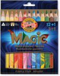 KOH-I-NOOR Creioane colorate multicolore si blender KOH-I-NOOR Magic 3 in 1 Jumbo, 13 buc/set