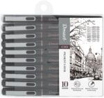 DMAST Liner pigment, varf 0.15-0.55 mm plus pensula, DMAST by Pebeo, 10 buc/set