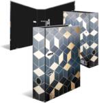 HERMA Biblioraft A4 carton laminat, 7 cm, HERMA Abstract Gold Cubes