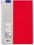 PAPERLAND Caiet cu spirala A4, 80 file, matematica, coperta plastic, PAPERLAND PP400 rosu