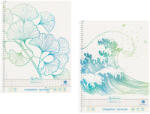 Herlitz Caiet cu spirala A4, 70 file, matematica, HERLITZ Greenline Wave