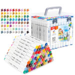 Deli Markere sketching cu 2 capete 1 mm/7 mm, DELI Color Emotion 70803, 80 culori/set