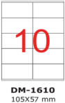 ACCENTA Etichete autocolante albe, colturi drepte, 100 coli/top, ACCENTA 10/A4 (105 x 57 mm)