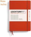 LEUCHTTURM1917 Caiet cu elastic A5, 125 file, dictando, LEUCHTTURM1917 rosu inchis