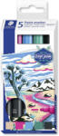 STAEDTLER Marker pictura cu vopsea acrilica STAEDTLER Lumocolor Paint, 5 buc/set